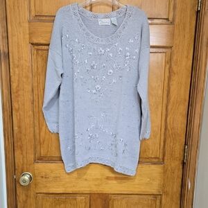 Shenanigans Mint Green Embroidered Sweater